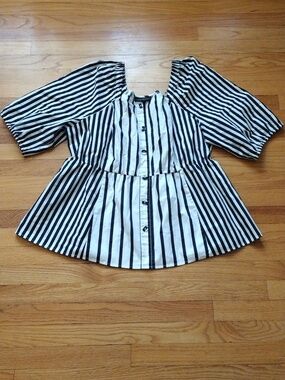 Lane Bryant Striped Babydoll Top Size 20